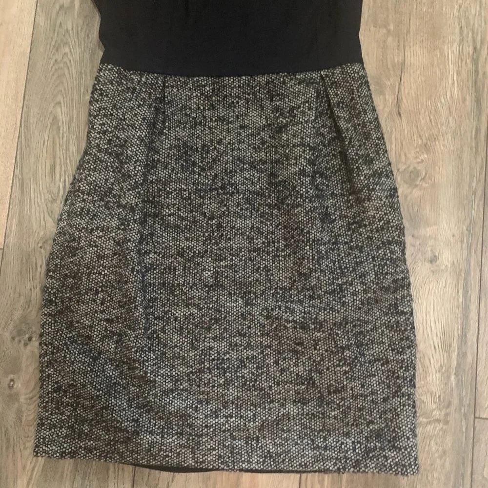 GAP‎ NAVY/GRAY WOOL BLEND SLEEVELESS DRESS 0-EUC